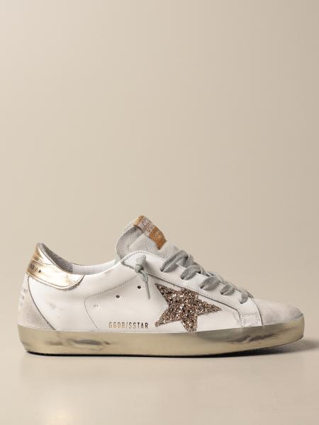 GOLDEN GOOSE: Superstar classic sneakers in leather - White | Golden ...