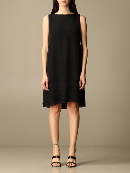 EMPORIO ARMANI: short silk dress - Black | Emporio Armani dress ANA13T  A2306 online on 
