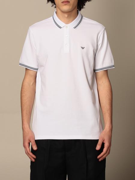 mens white armani polo