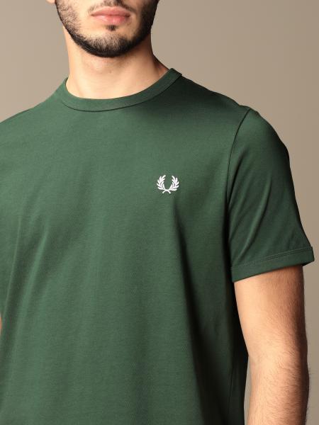 FRED PERRY: cotton t-shirt with logo | T-Shirt Fred Perry Men Green | T ...