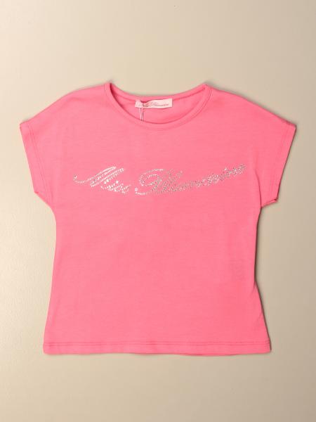 T-shirt Miss Blumarine in cotone con logo di strass