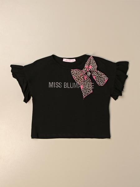 Miss Blumarine T-shirt with rhinestone logo