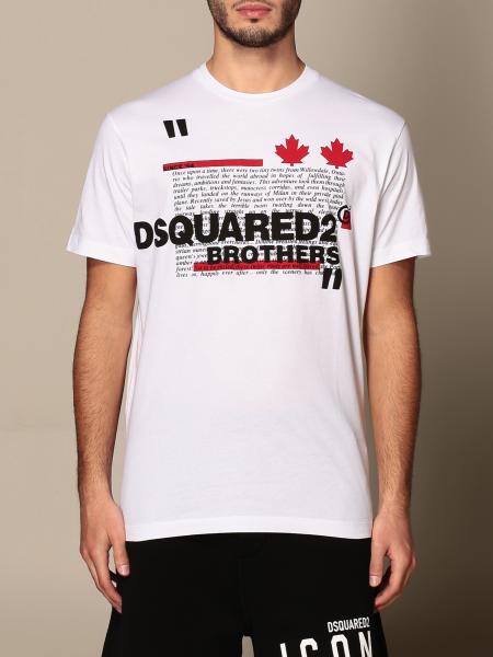 DSQUARED2: cotton t-shirt with logo - White | Dsquared2 t-shirt ...