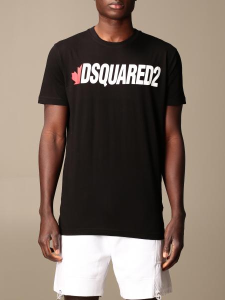 DSQUARED2: cotton t-shirt with logo - Black | Dsquared2 t-shirt S74GD0834 S21600 online GIGLIO.COM