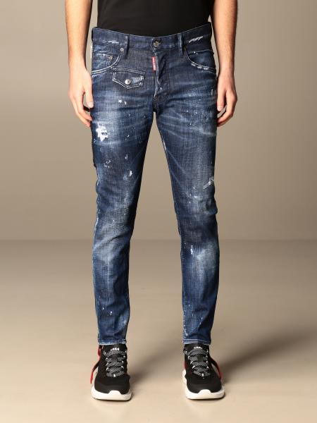 Majroe Underholdning ru DSQUARED2: 5-pocket Skater jeans in used denim with rips and zip - Denim | Dsquared2  jeans S74LB0837 S30342 online at GIGLIO.COM
