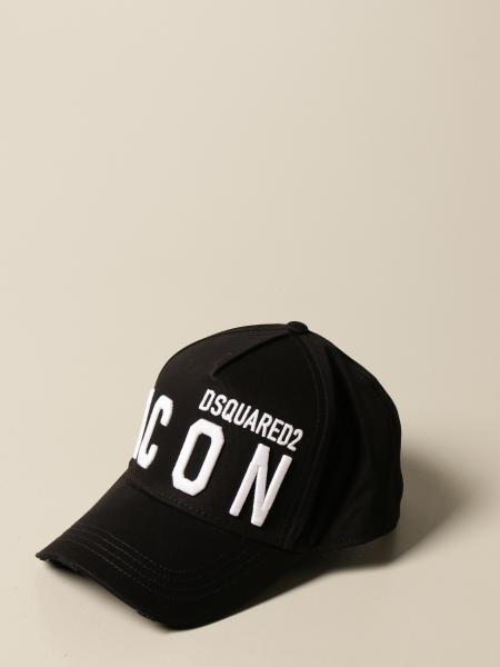 DSQUARED2: baseball cap with Icon logo - Black | Dsquared2 hat BCM0412