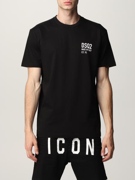DSQUARED2: cotton t-shirt with logo | T-Shirt Dsquared2 Men Black 