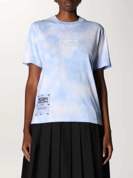 T-shirt Eden High by McQ in cotone con logo e stampa tie dye