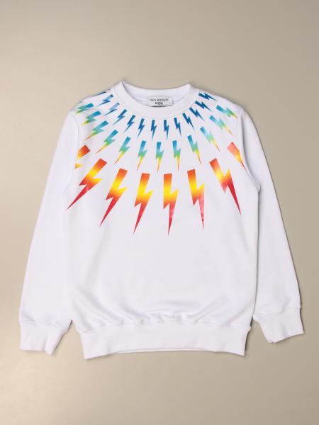 Neil Barrett: Neil Barret crewneck sweatshirt with multicolor lightning bolts