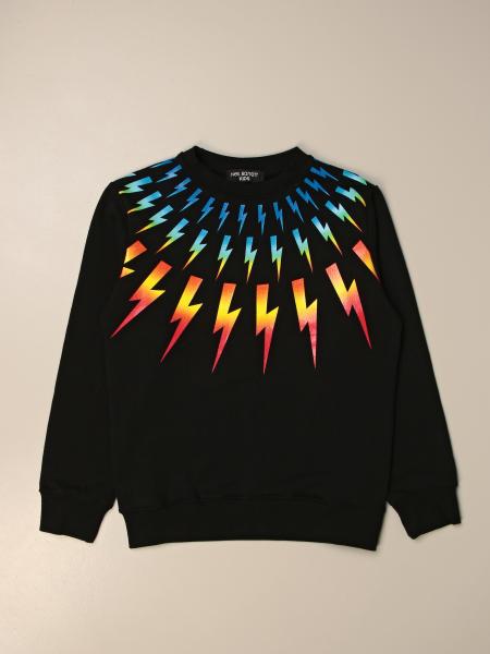 Neil Barrett: Neil Barret crewneck sweatshirt with multicolor lightning bolts