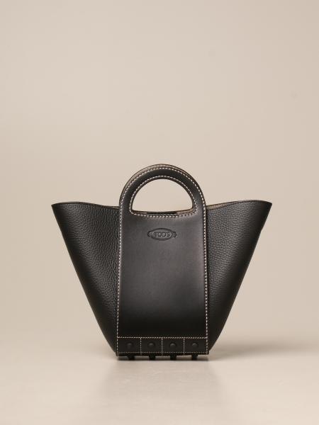 Tod's donna: Borsa Aov a mano tote gommini Tod's in pelle liscia e martellata