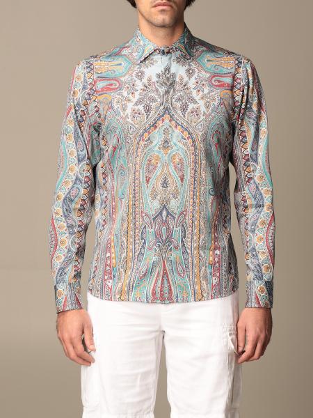 Etro shirt in paisley patterned cotton | Shirt Etro Men Gnawed Blue