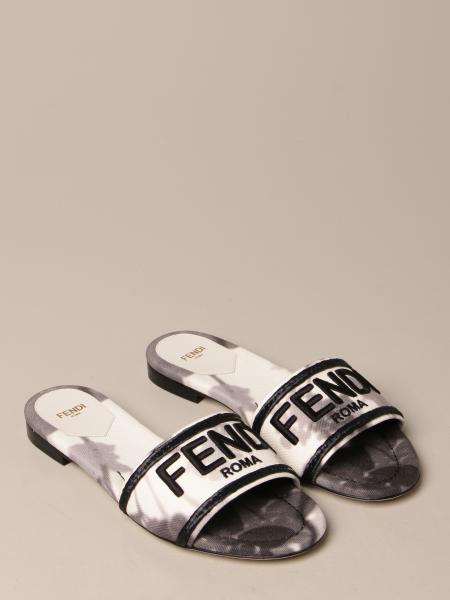 fendi satin slide sandals