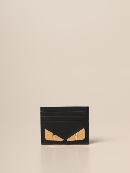 Fendi Bag Bugs Leather Cardholder in Black for Men