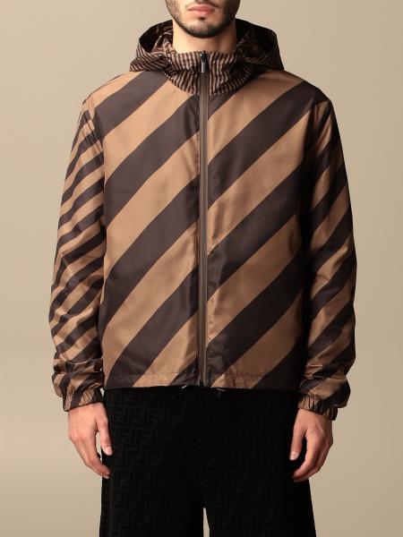 FENDI: windbreaker in reversible nylon - Tobacco