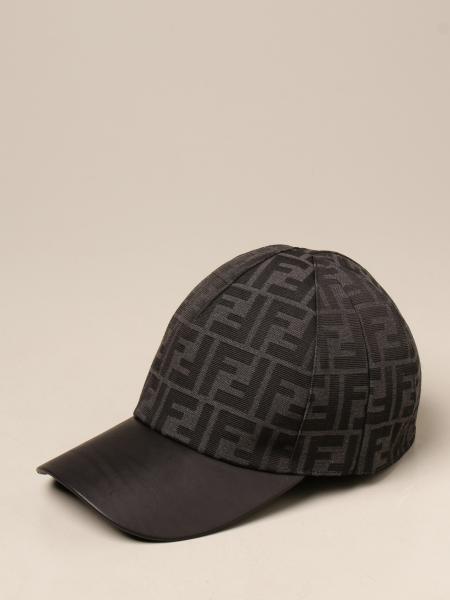 FENDI: Reversible baseball hat with FF logo - Black | Hat Fendi FXQ771 AFHB GIGLIO.COM