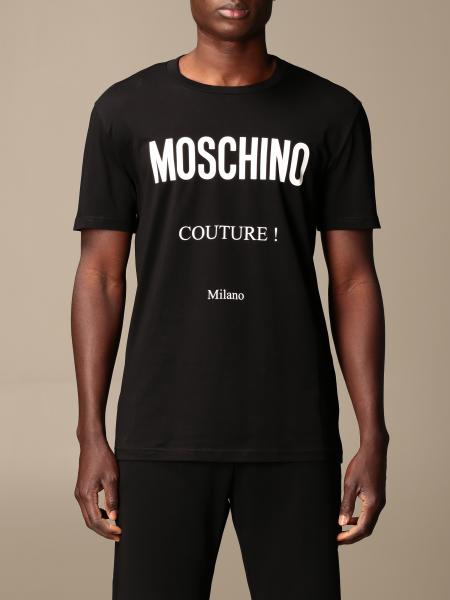 Moschino Couture Outlet: cotton t-shirt with logo - Black | Moschino ...