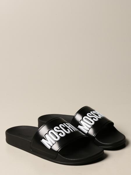 MOSCHINO COUTURE: rubber slide sandal | Sandals Moschino Couture Men ...