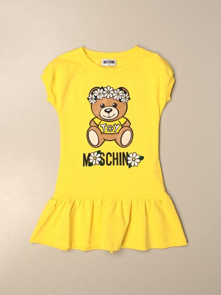 MOSCHINO KID: short dress with big flower Teddy - Yellow | Moschino Kid ...