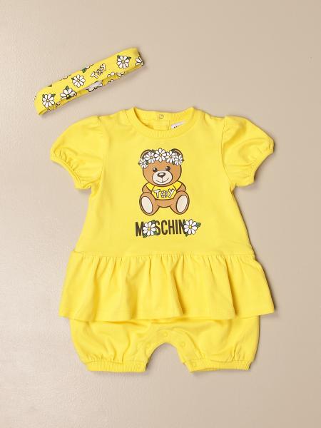 Moschino Baby onesie + headband set with teddy logo