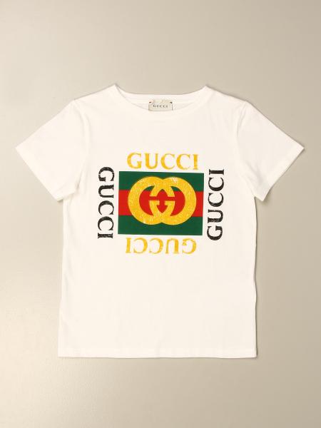GUCCI: cotton T-shirt with GG logo - White | Gucci t-shirt 475740 X3G17 ...