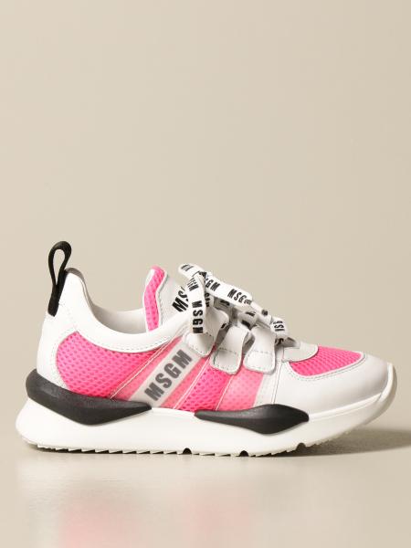 Msgm: Msgm Kids sneakers in leather and micro mesh