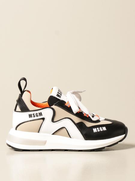 Msgm Kids sneakers in leather and neoprene with contrasts