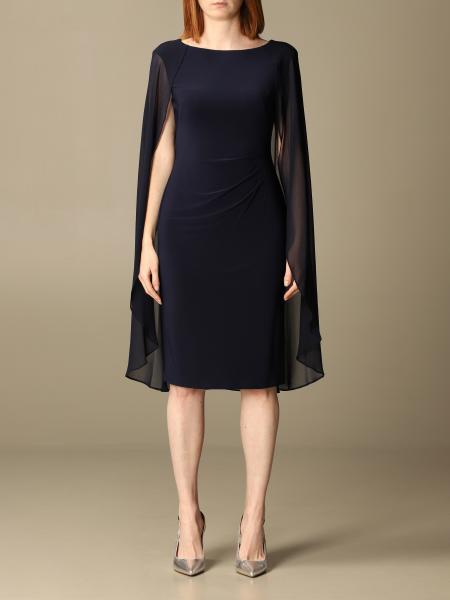 LAUREN RALPH LAUREN: short dress with cape - Blue | Lauren Ralph Lauren  dress 253771450 online on 