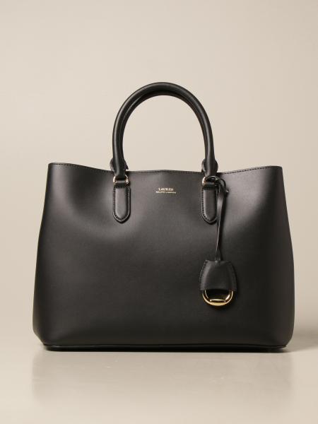 LAUREN RALPH LAUREN: leather handbag - Black | Lauren Ralph Lauren tote ...