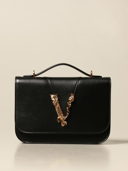 VERSACE: Virtus leather handbag - Black  Versace handbag DBFH21 1D5VIT  online at