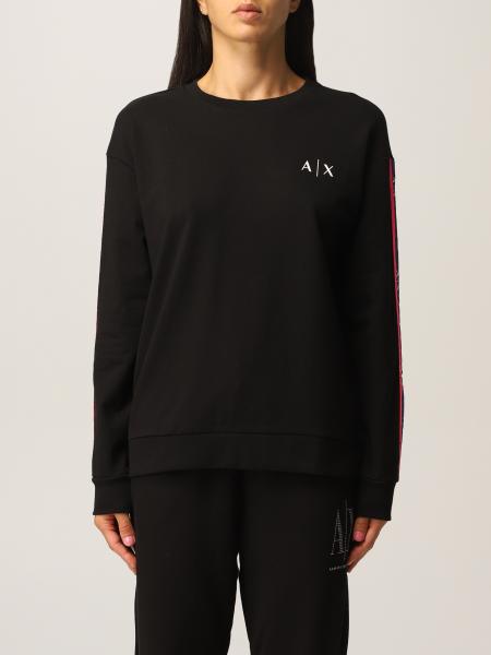 Armani Exchange women: Armani Exchange cotton sweatshirt with logo-tape