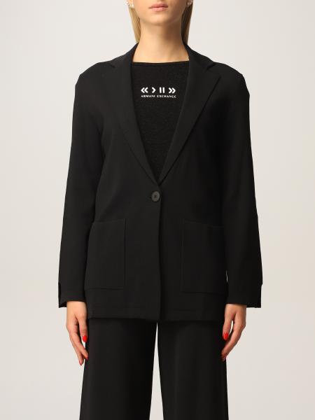 Armani Exchange women: Armani Exchange blazer in viscose blend with back logo