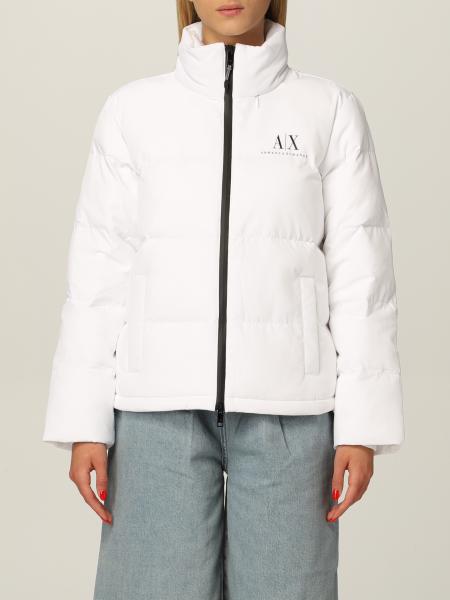 Armani Exchange women: Armani Exchange quilted and padded nylon down jacket with logo
