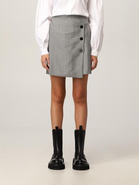 Armani Exchange women: Armani Exchange asymmetrical skirt in jacquard wool blend