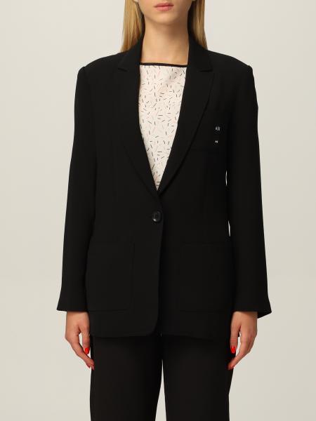 Armani Exchange blazer in crepe with embroidery