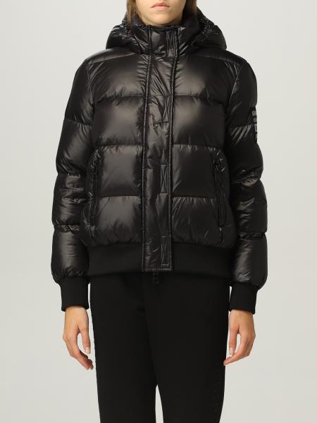 ARMANI EXCHANGE: down jacket in padded and quilted nylon with logo - Black  | Armani Exchange jacket 8NYB40 YNYNZ online on 