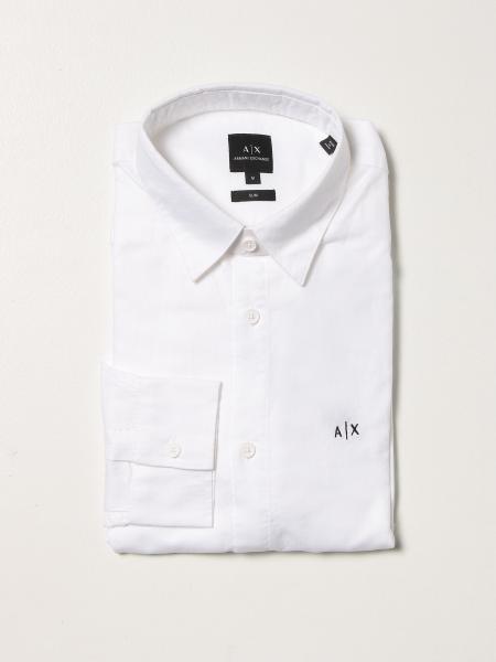 Armani Exchange men: Armani Exchange cotton shirt with embroidered logo
