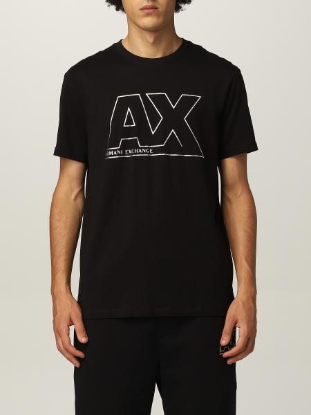 Armani Exchange men: Armani Exchange T-shirt in cotton jersey with mirror logo