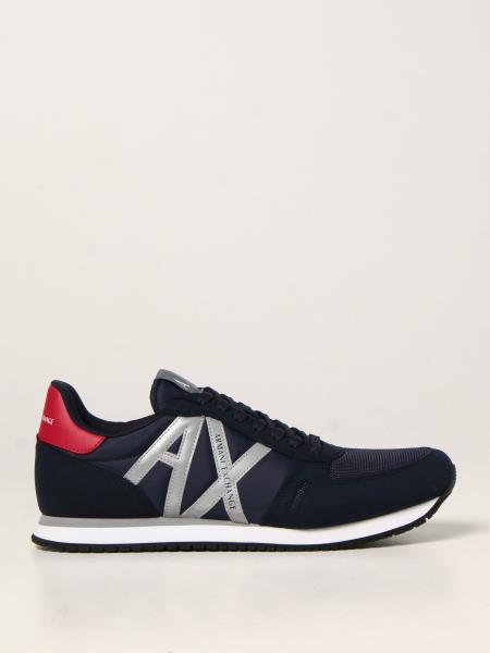 Armani Exchange men: Armani Exchange trainers in fabric and synthetic suede