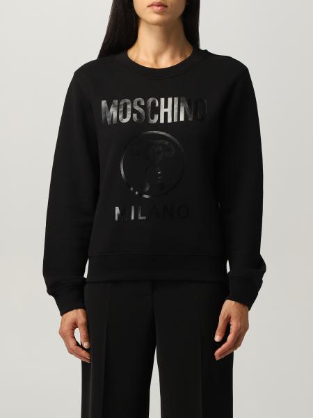 MOSCHINO COUTURE: Double Question Mark cotton sweatshirt - Black ...