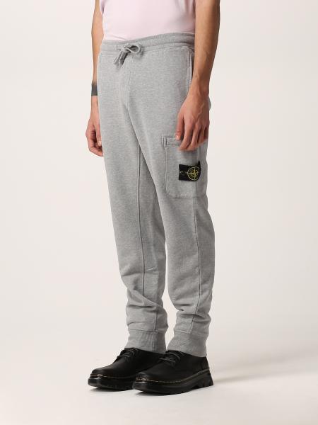 mens grey stone island joggers