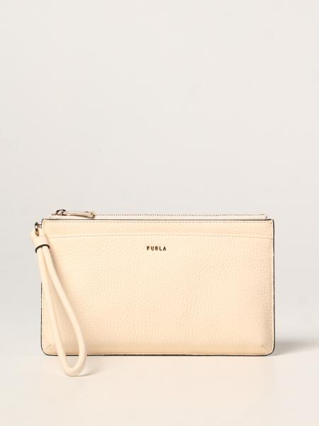 FURLA: Grace hobo bag in grained leather - Yellow Cream  Furla shoulder bag  BARVFGC NVD000 online at