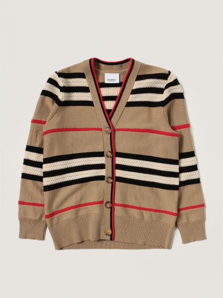 Burberry: Burberry cardigan in wool and cashmere with striped pattern