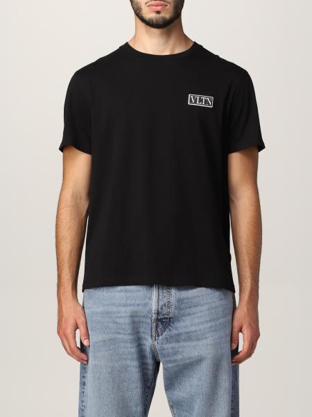 Valentino men: Valentino cotton T-shirt with rubberized VLTN logo