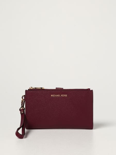 MICHAEL KORS: Michael purse in textured leather - Burgundy | Michael Kors  wallet 34F9GAFW4L online on 