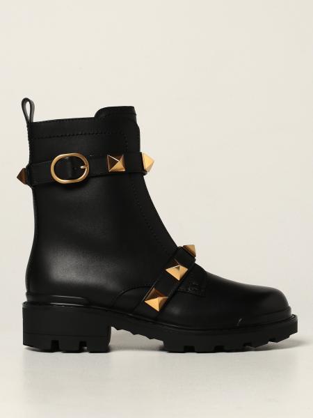 Valentino Garavani Roman Studs Combat Boots in leather with studs