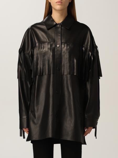 Golden Goose leather shirt with fringes