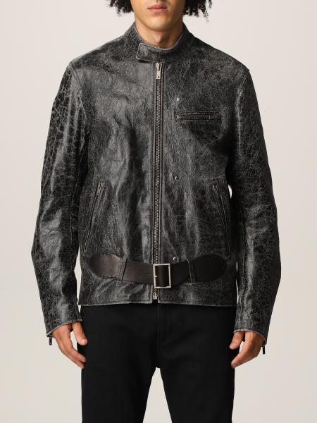 Golden Goose Biker Jacket in leather with distressed treatment