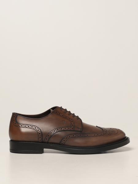 Tod's men: Tod's derby in leather with brogue motif
