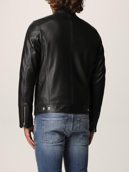 diesel black grained leather jacket